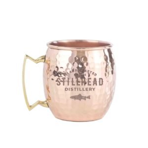 Logo-engraved 16oz Solid Copper Moscow Mule Mug with Brass Handle